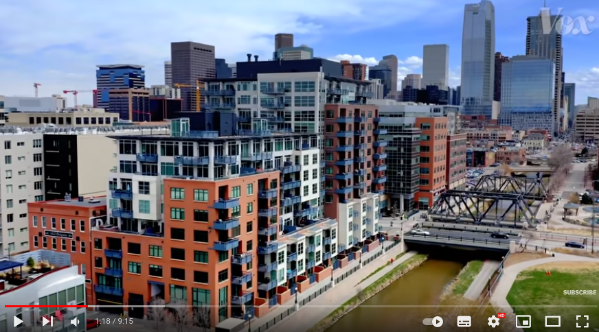 A screenshot of a youtube video containing many blocks of the gentrification building